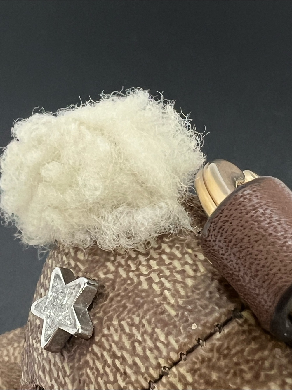 Coach Signature Canvas Bear Bag Charm Keychain with Shearling (Missing Tag) - Picture 7 of 15